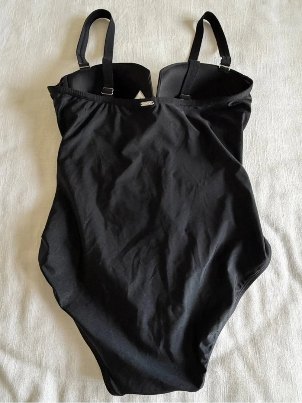 Calvin Klein Swimsuit Womens 16 Black One Piece Underwire Ruched Padded Lined